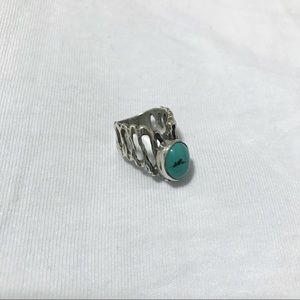 Turquoise sterling silver ring size 2.25